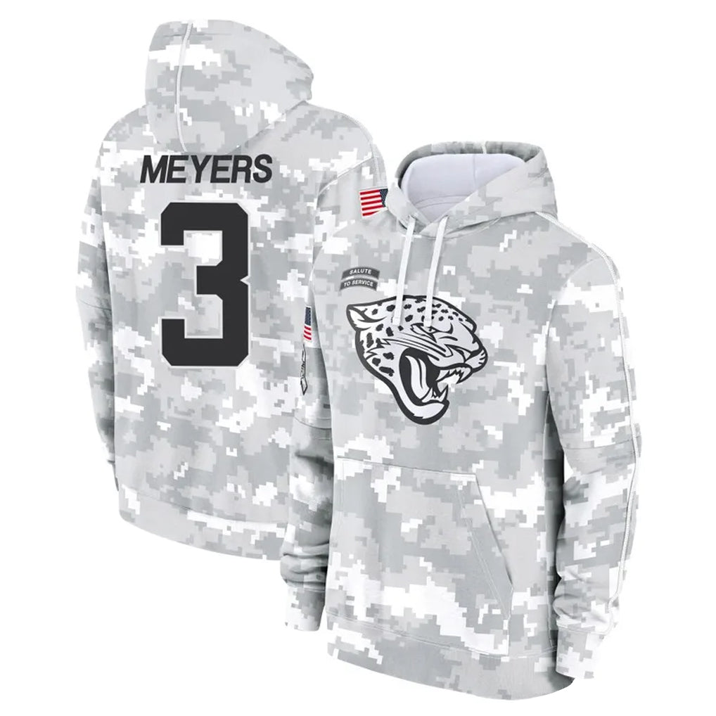Pouc J.Jaguars #3 Jakobi Meyers Player Arctic Camo Salute to Service Hoodies Limited Game Stitched Jerseys