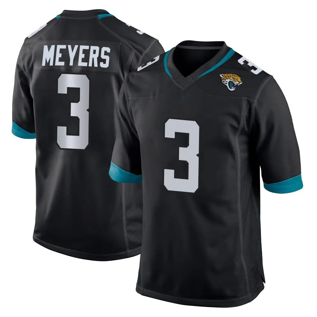 Pouc J.Jaguars #3 Jakobi Meyers Player Black Home Game Stitched Jerseys