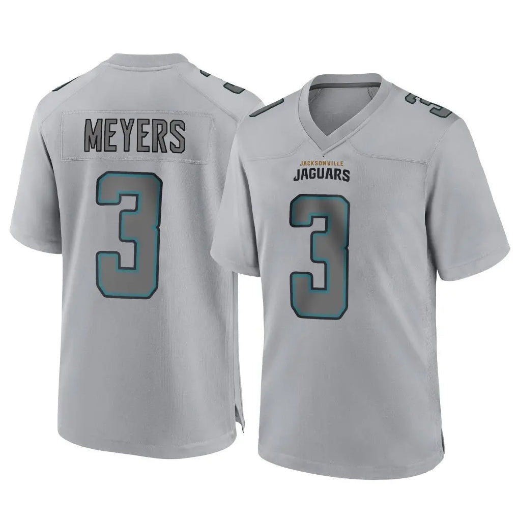 Pouc J.Jaguars #3 Jakobi Meyers Player Gray Atmosphere Fashion Home Game Stitched Jerseys