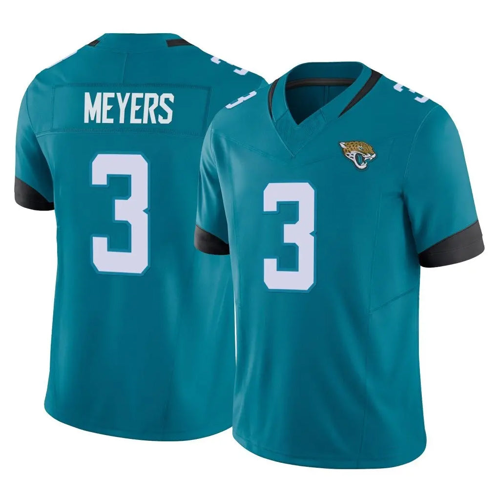 Pouc J.Jaguars #3 Jakobi Meyers Player Teal Vapor F.U.S.E. Limited Home Game Stitched Jerseys