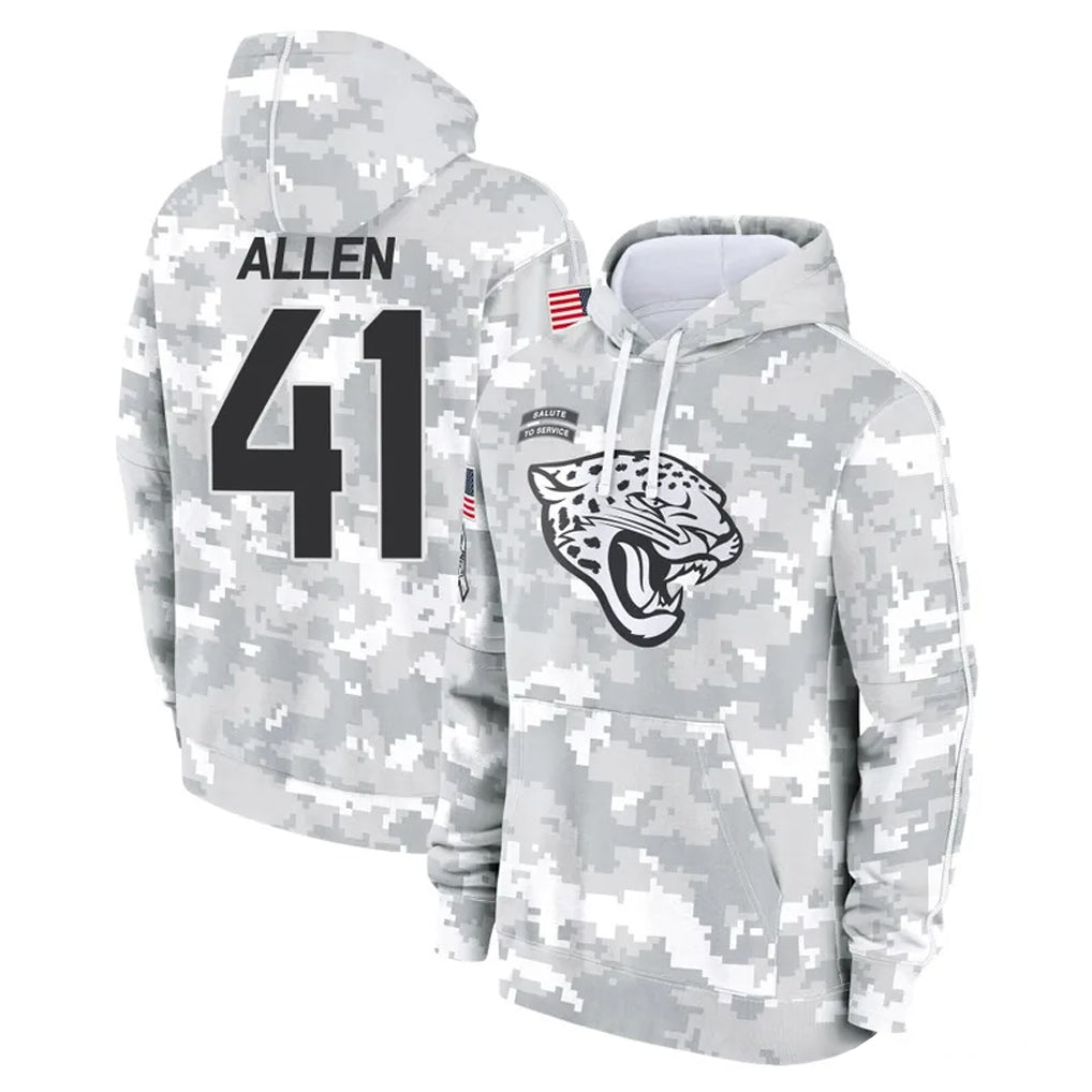 Pouc J.Jaguars #41 Josh Hines-Allen Player Arctic Camo Salute to Service Hoodies Limited Game Stitched Jerseys