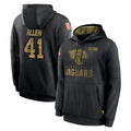 Pouc J.Jaguars #41 Josh Hines-Allen Player Black Salute to Service Hoodies Limited Game Stitched Jerseys