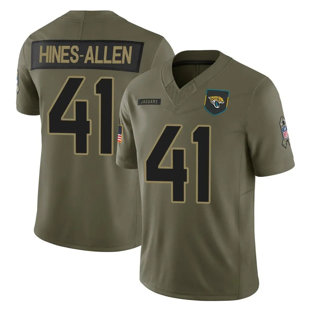 Pouc J.Jaguars #41 Josh Hines-Allen Player Olive 2025 Salute To Service Limited Game Stitched Jerseys