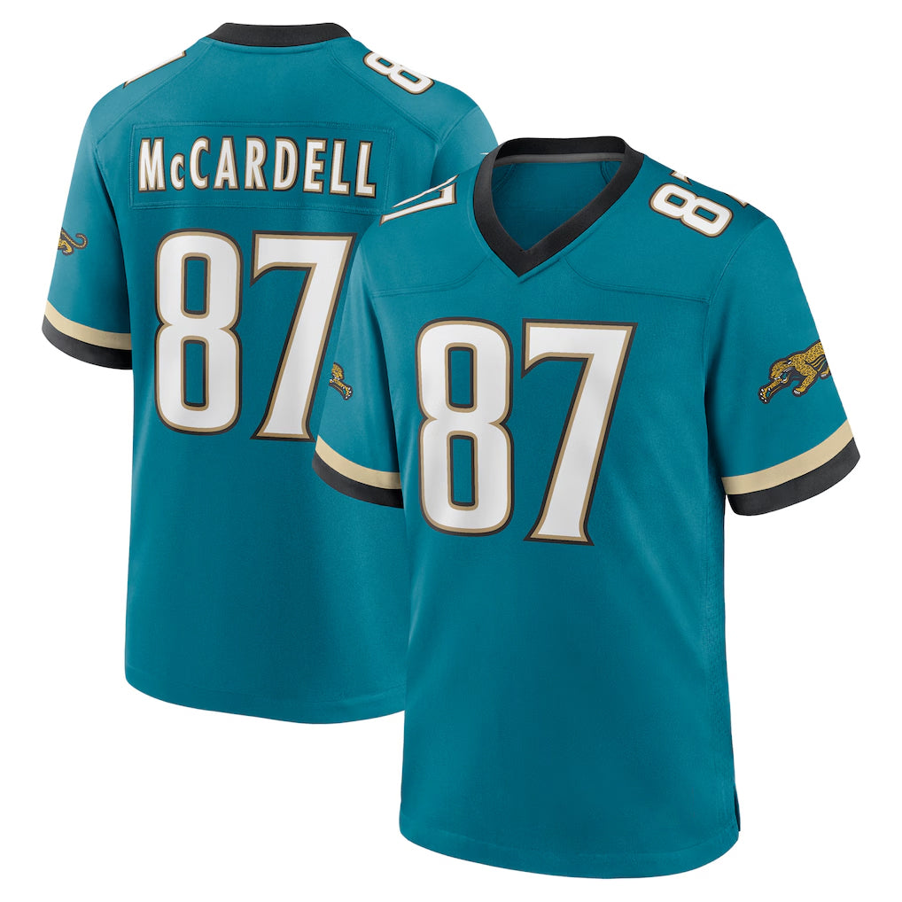 Pouc J.Jaguars #87 Keenan McCardell Player Teal Prowler Throwback Limited Home Game Stitched Jerseys