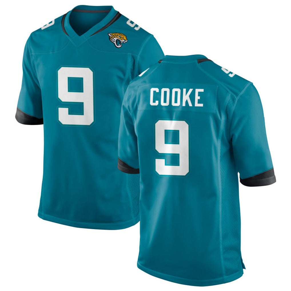 Pouc J.Jaguars #9 Logan Cooke Player Teal Home Game Stitched Jerseys