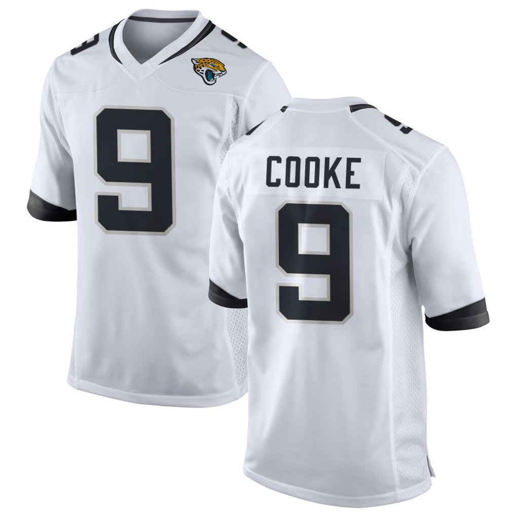 Pouc J.Jaguars #9 Logan Cooke Player White Home Game Stitched Jerseys