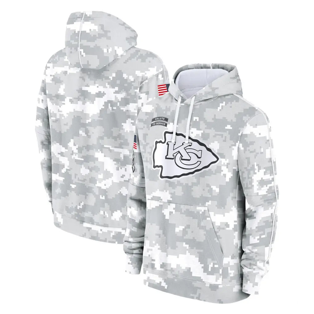 Pouc KC.Chiefs Arctic Camo Salute to Service Hoodies Limited Game Blank Player Stitched Jerseys