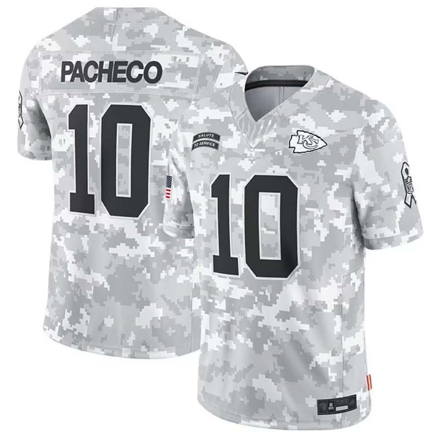 Pouc KC.Chiefs #10 Isiah Pacheco Player Arctic Camo Salute to Service Limited Stitched Jerseys