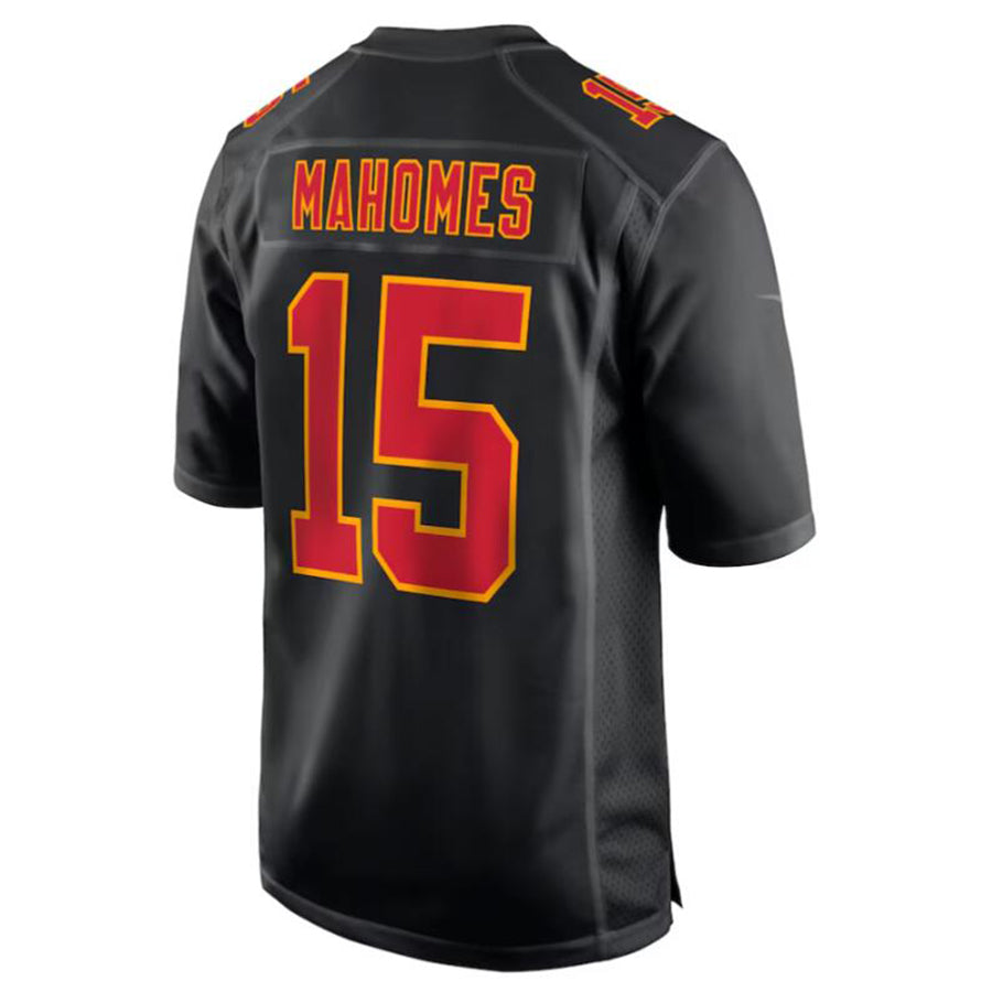 Pouc KC.Chiefs #15 Patrick Mahomes Black Super Bowl LVIII Carbon Fashion Game Player Jersey American Stitched Jersey