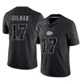 Pouc KC.Chiefs #17 Alohi Gilman Player Black Limited Reflective Game Stitched Jerseys