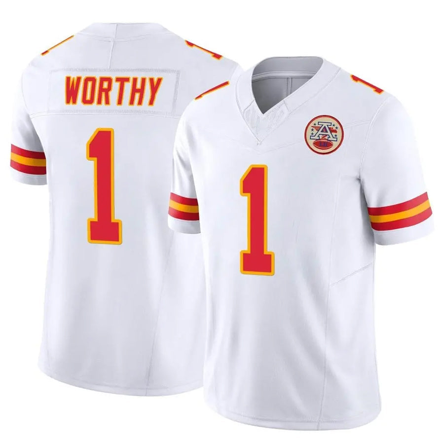 Pouc KC.Chiefs #1 Xavier Worthy Player White Vapor F.U.S.E. Limited Stitched Jerseys
