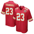 Pouc KC.Chiefs #23 Drue Tranquill Player Red Home Game Stitched Jerseys