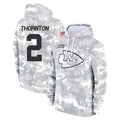 Pouc KC.Chiefs #2 Tyquan Thornton Player Arctic Camo Salute to Service Hoodies Limited Game Stitched Jerseys