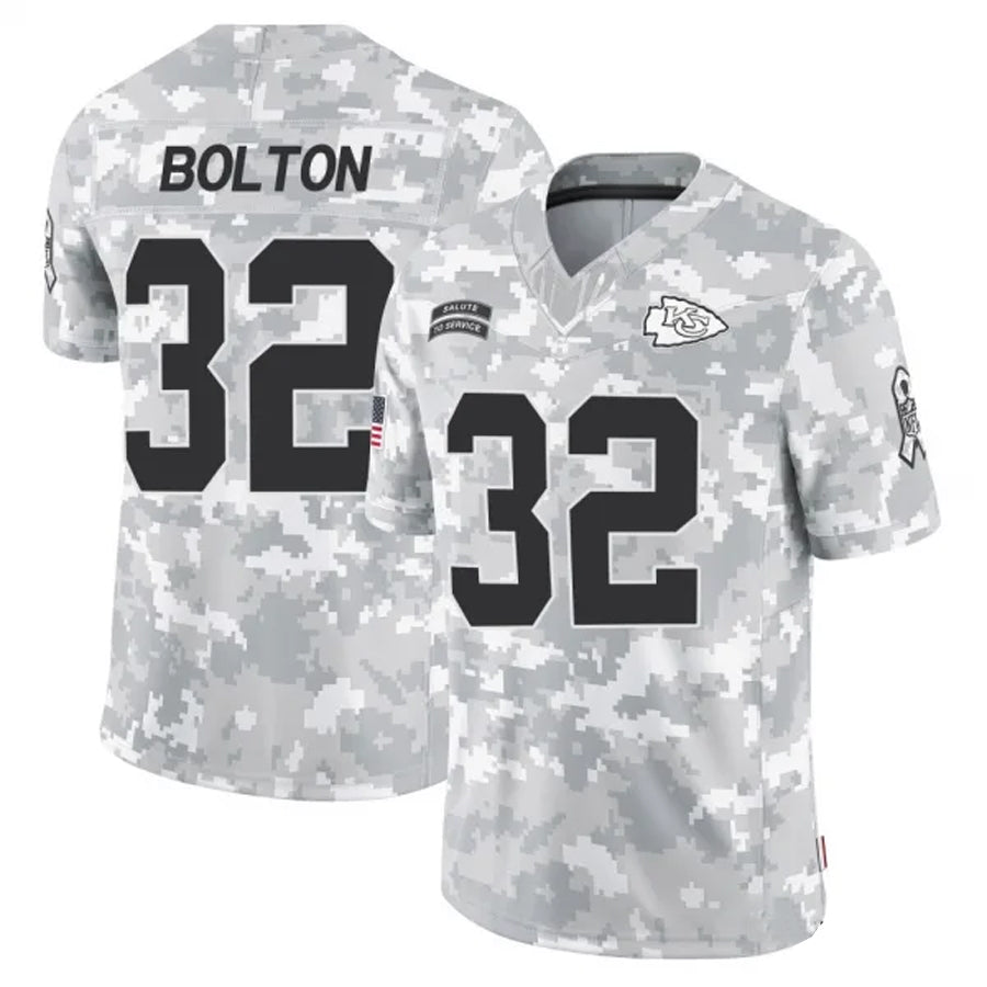 Pouc KC.Chiefs #32 Nick Bolton Player Arctic Camo Salute to Service Limited Stitched Jerseys