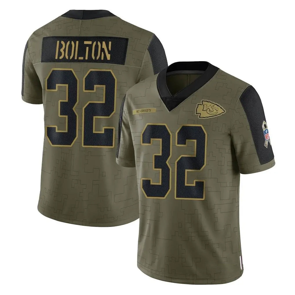 Pouc KC.Chiefs #32 Nick Bolton Player Olive Salute To Service Limited Game Stitched Jerseys