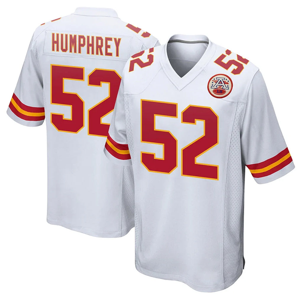 Pouc KC.Chiefs #52 Creed Humphrey Player White Home Game Stitched Jerseys