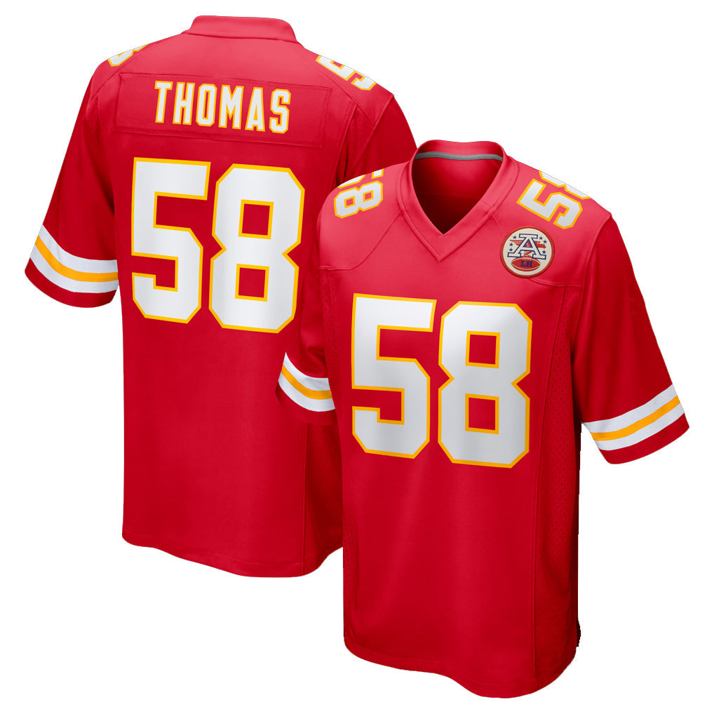 Pouc KC.Chiefs #58 Derrick Thomas Player Red Home Game Stitched Jerseys