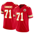 Pouc KC.Chiefs #71 Josh Simmons Player Red Limited Vapor F.U.S.E. Home Game Stitched Jerseys