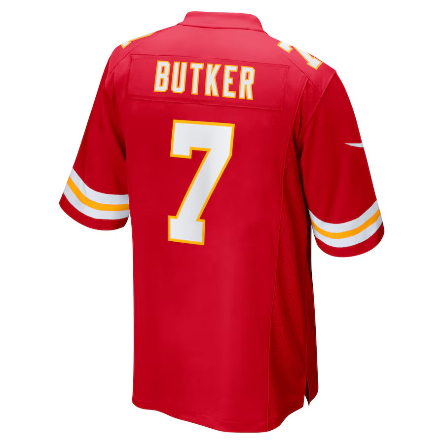Pouc KC.Chiefs #7 Harrison Butker Player Red Home Game Stitched Jerseys