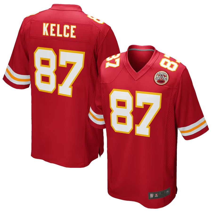 Pouc KC.Chiefs #87 Travis Kelce Player Red Team Color Game Stitched Jerseys