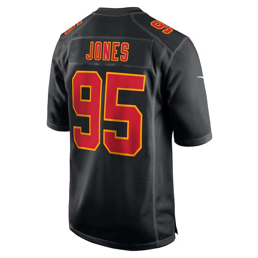 Pouc KC.Chiefs #95 Chris Jones Player Black Fashion Game Stitched Jerseys
