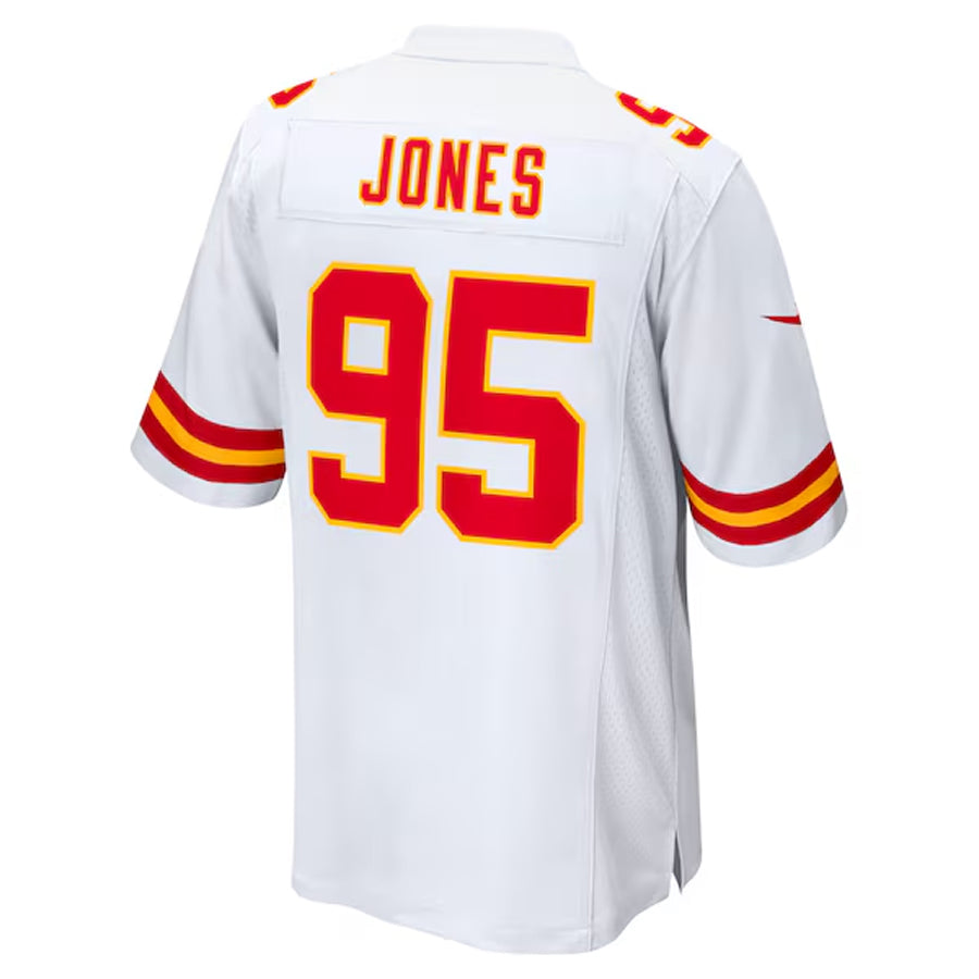 Pouc KC.Chiefs #95 Chris Jones Player White Home Game Stitched Jerseys