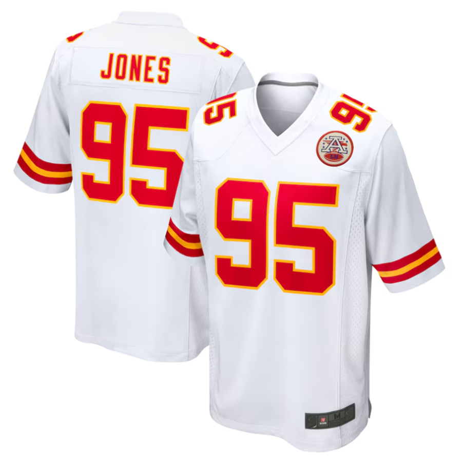 Pouc KC.Chiefs #95 Chris Jones Player White Home Game Stitched Jersey