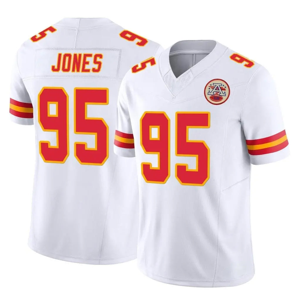 Pouc KC.Chiefs #95 Chris Jones Player White Limited Vapor F.U.S.E. Home Game Stitched Jerseys