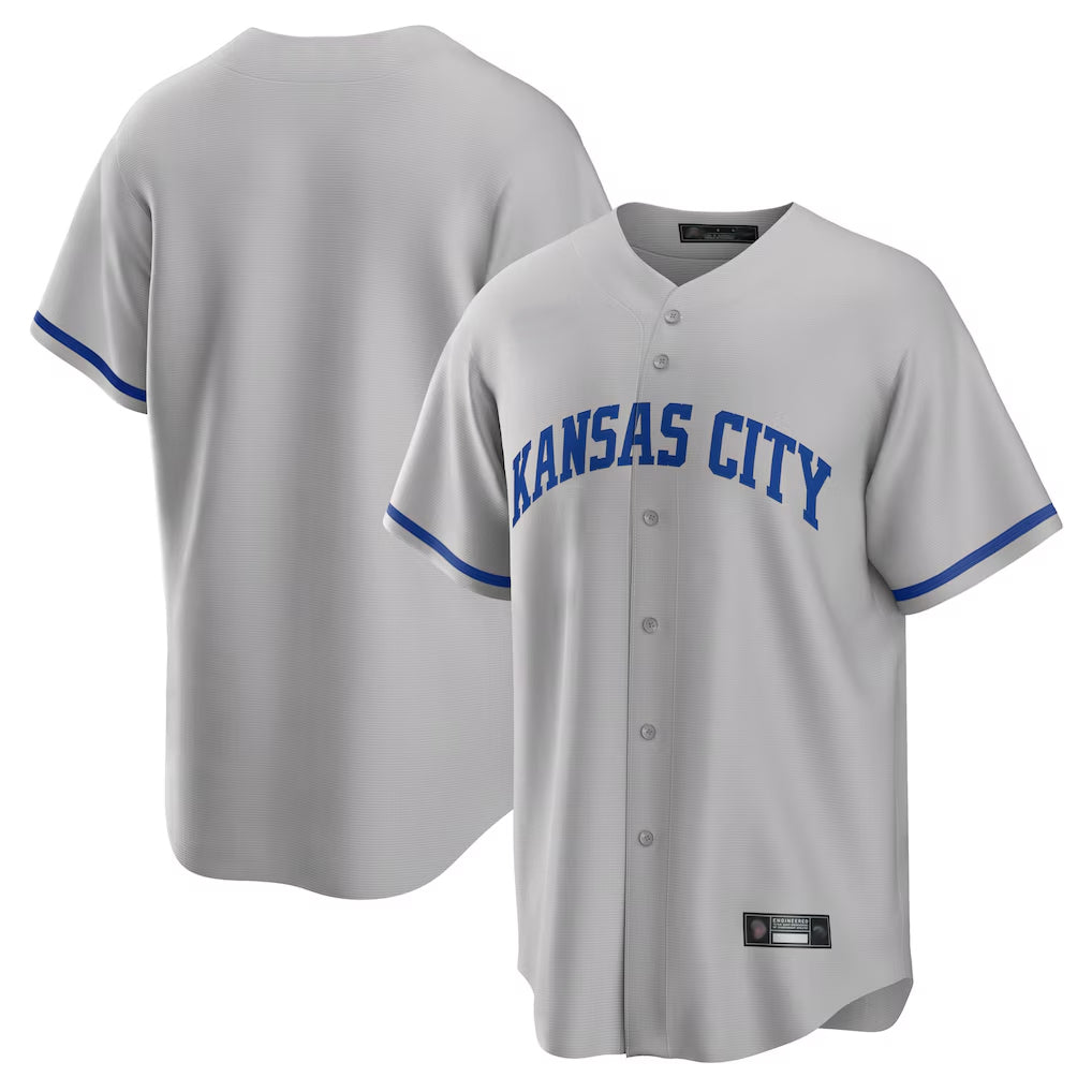 Pouc KC.Royals Gray Game Home Blank Player Stitched Jerseys