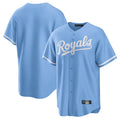Pouc KC.Royals Light Blue Home Game Blank Player Stitched Jerseys
