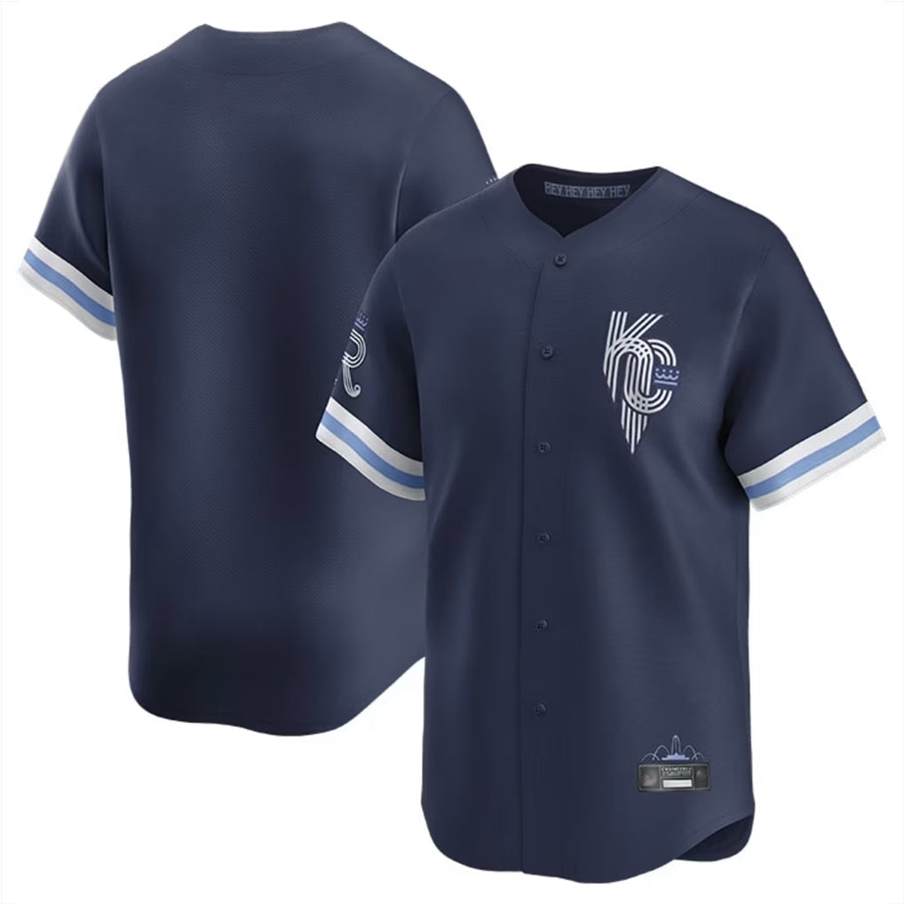 Pouc KC.Royals Navy City Connect Limited Home Blank Player Stitched Jerseys