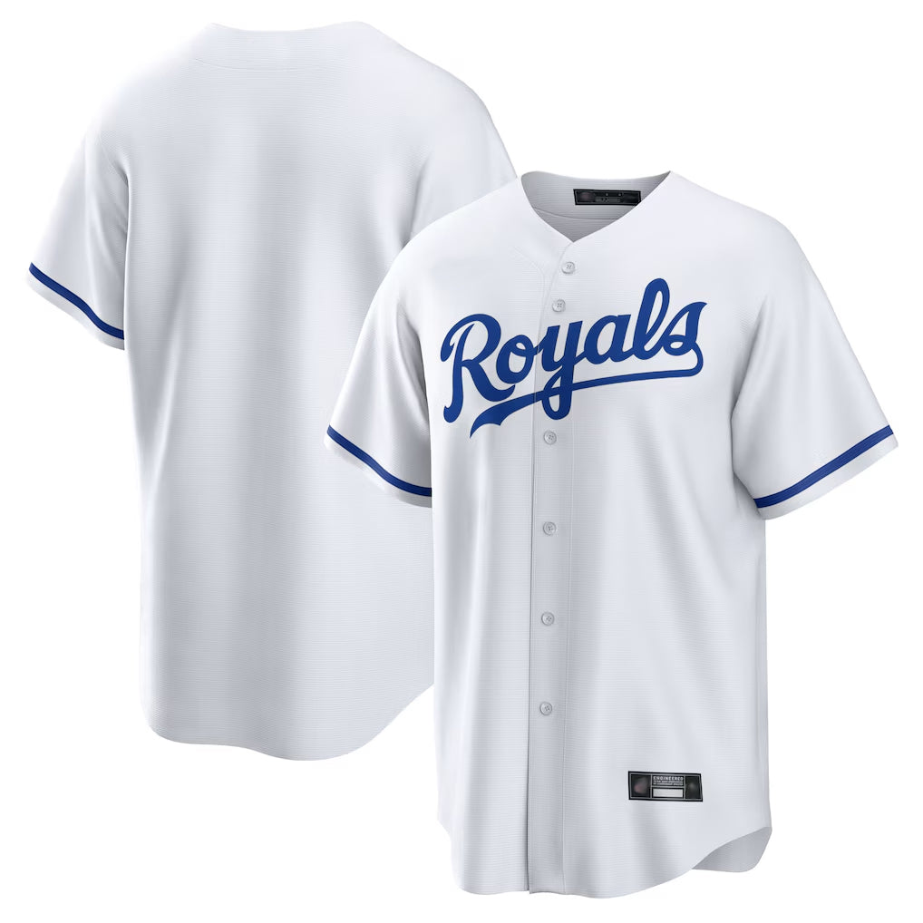 Pouc KC.Royals Player White Home Game Blank Player Stitched Jerseys
