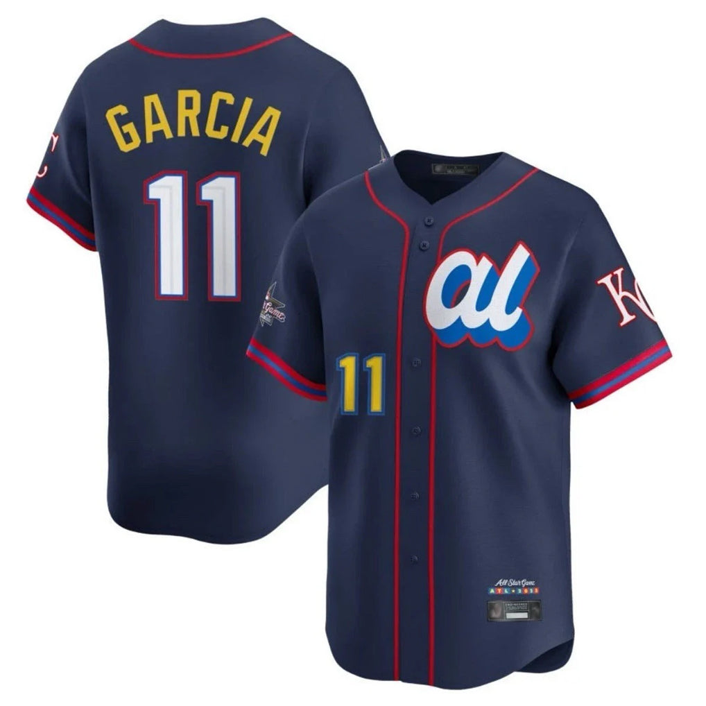 Pouc KC.Royals #11 Maikel Garcia Player Navy Limited American League All-Star Edition Stitched Jerseys
