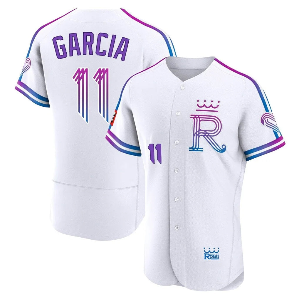 Pouc KC.Royals #11 Maikel Garcia Player White 2026 City Connect Limited Elite Home Stitched Jerseys