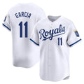 Pouc KC.Royals #11 Maikel Garcia Player White Alt Limited Home Stitched Jerseys