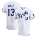 Pouc KC.Royals #13 Salvador Perez Player White Alt Limited Elite Home Stitched Jerseys