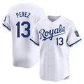 Pouc KC.Royals #13 Salvador Perez Player White Alt Limited Home Stitched Jerseys