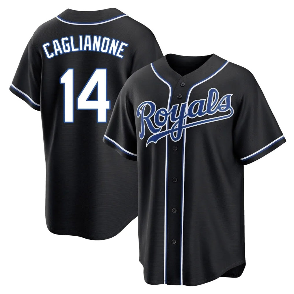 Pouc KC.Royals #14 Jac Caglianone Player Black Carbon Fashion Home Game Stitched Jerseys