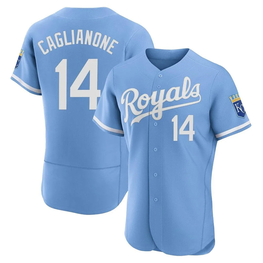 Pouc KC.Royals #14 Jac Caglianone Player Light Blue Alt Limited Elite Home Stitched Jerseys