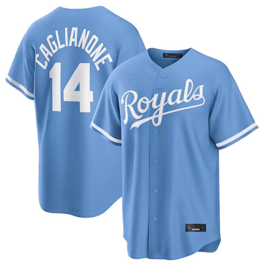 Pouc KC.Royals #14 Jac Caglianone Player Light Blue Home Game Stitched Jerseys