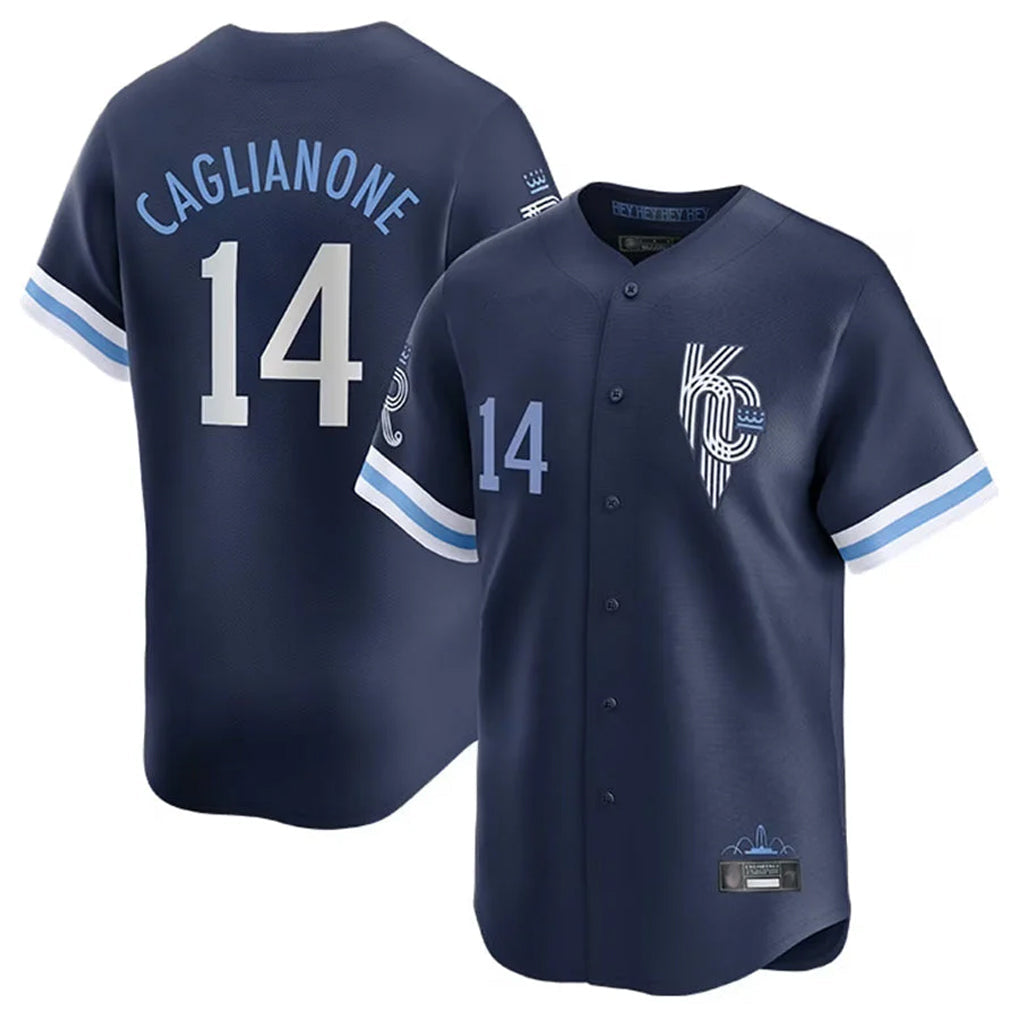 Pouc KC.Royals #14 Jac Caglianone Player Navy City Connect Limited Home Stitched Jerseys