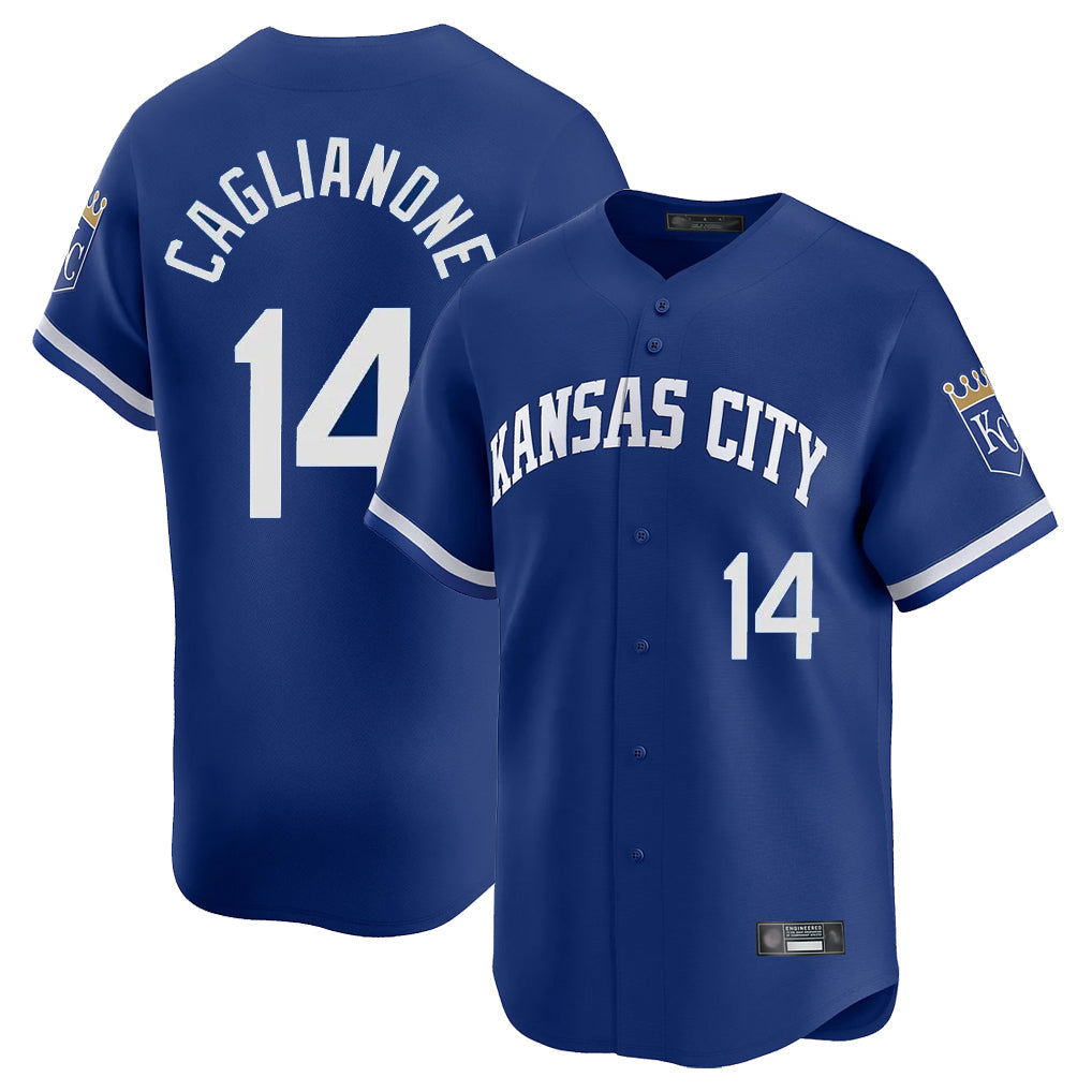 Pouc KC.Royals #14 Jac Caglianone Player Royal City Connect Limited Home Game Stitched Jerseys