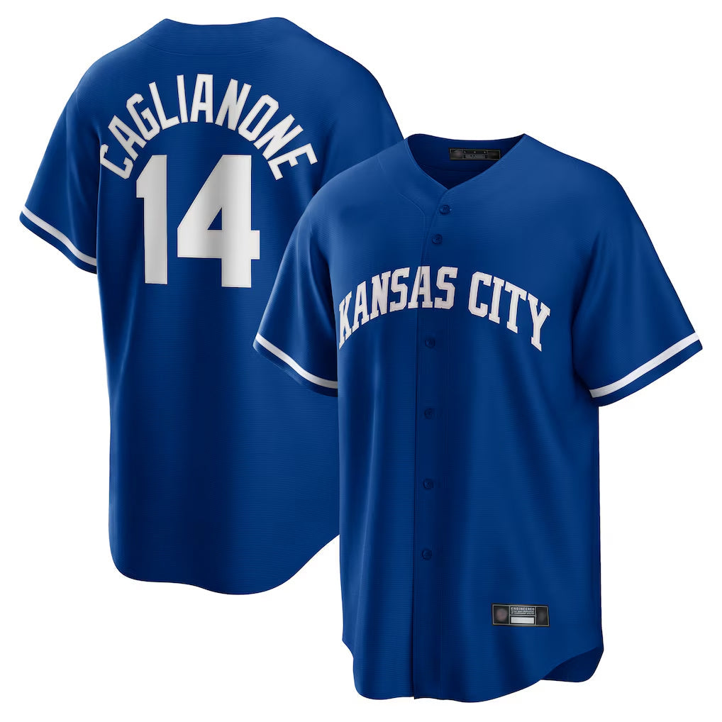 Pouc KC.Royals #14 Jac Caglianone Player Royal Game Home Stitched Jerseys