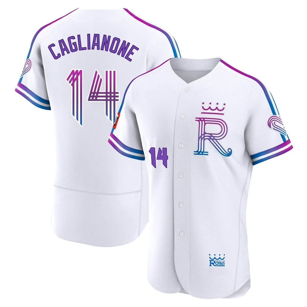 Pouc KC.Royals #14 Jac Caglianone Player White 2026 City Connect Limited Elite Home Stitched Jerseys