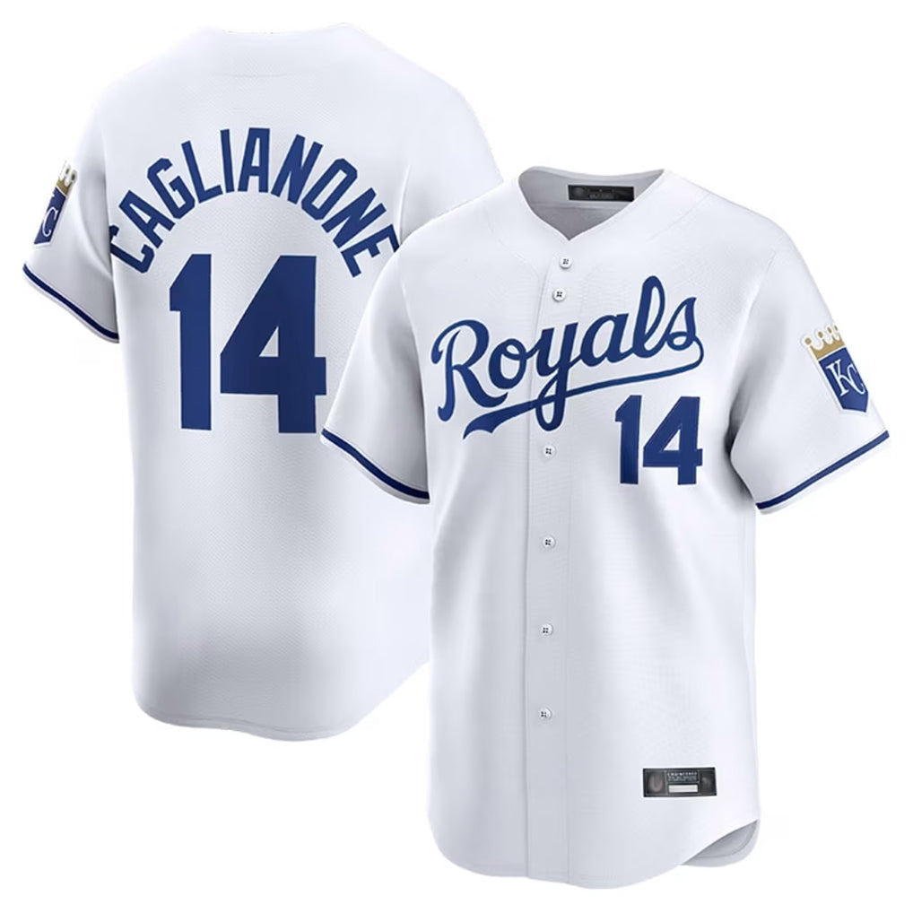 Pouc KC.Royals #14 Jac Caglianone Player White Alt Limited Home Stitched Jerseys