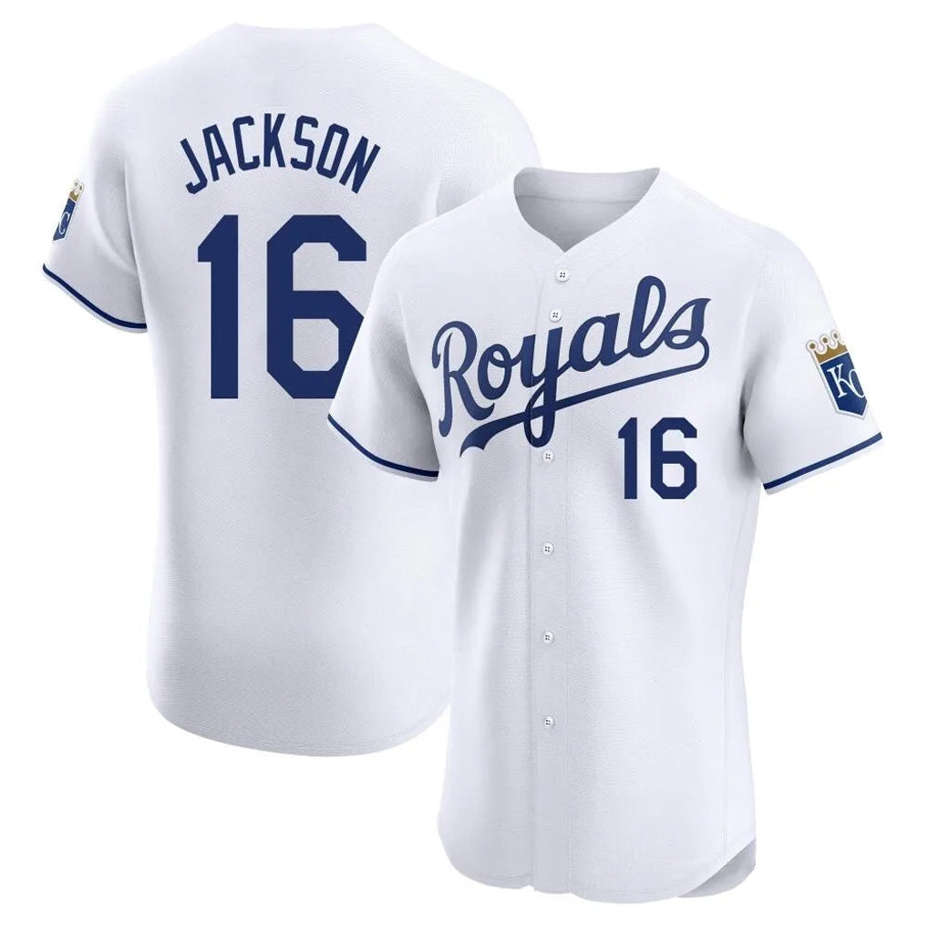 Pouc KC.Royals #16 Bo Jackson Player White Alt Limited Elite Home Stitched Jerseys