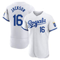 Pouc KC.Royals #16 Bo Jackson Player White Limited Elite Home Game Stitched Jerseys