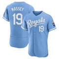 Pouc KC.Royals #19 Michael Massey Player Light Blue Alt Limited Elite Home Stitched Jerseys