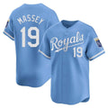 Pouc KC.Royals #19 Michael Massey Player Light Blue Alt Limited Home Stitched Jerseys