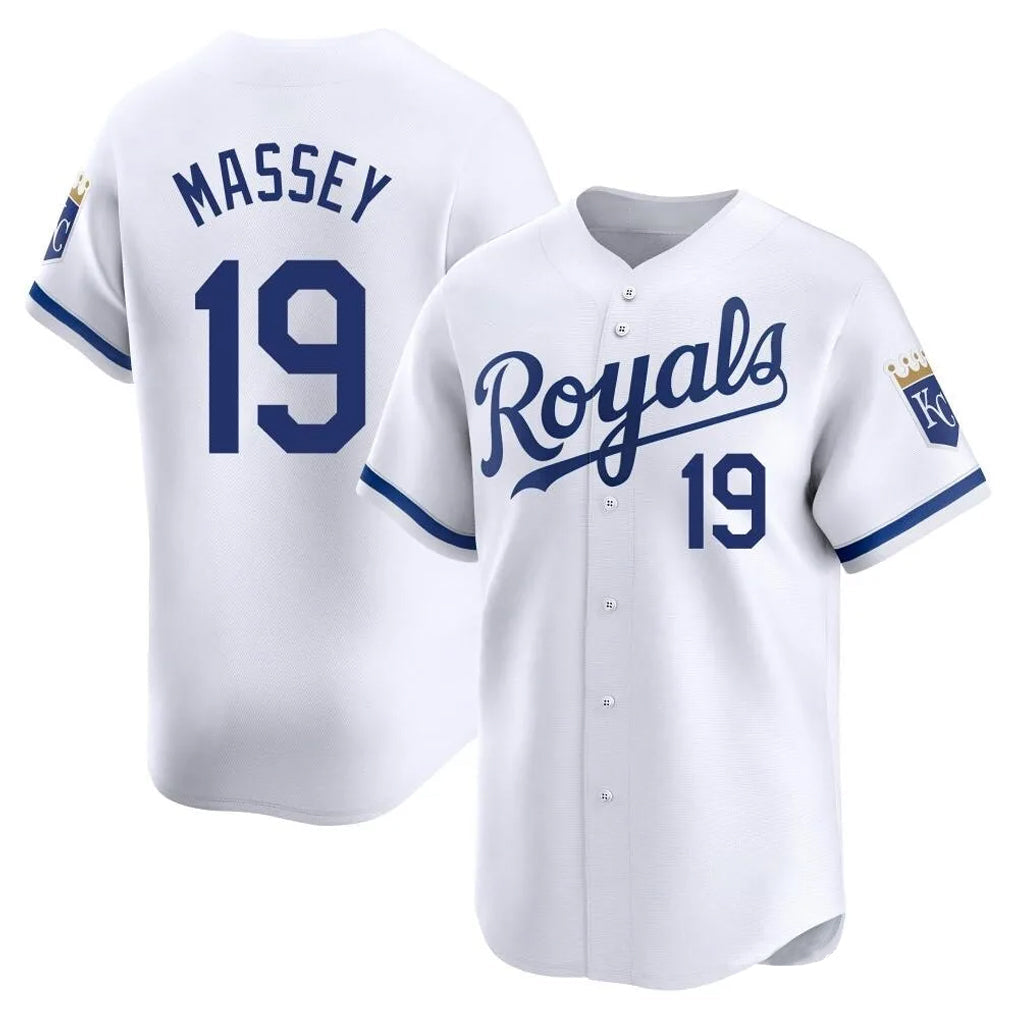 Pouc KC.Royals #19 Michael Massey Player White Alt Limited Home Stitched Jerseys